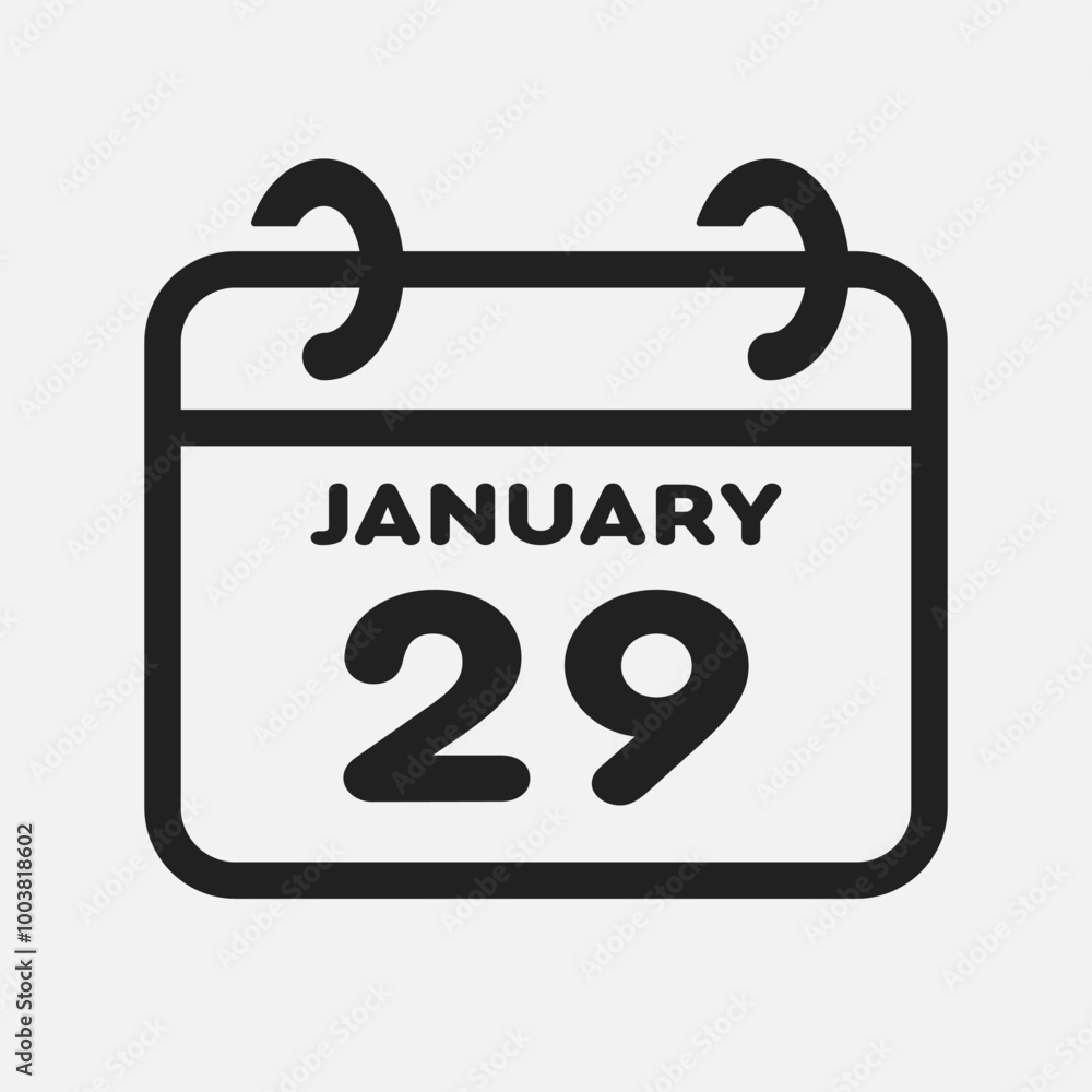 Icon page calendar day - 29 January Icon page calendar day - 29 January