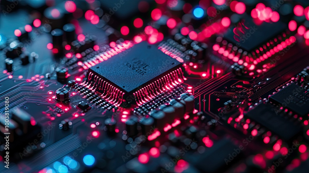 Close-up of a circuit board. Perfect for representing technology and innovation. Close-up of a circuit board. Perfect for representing technology and innovation.