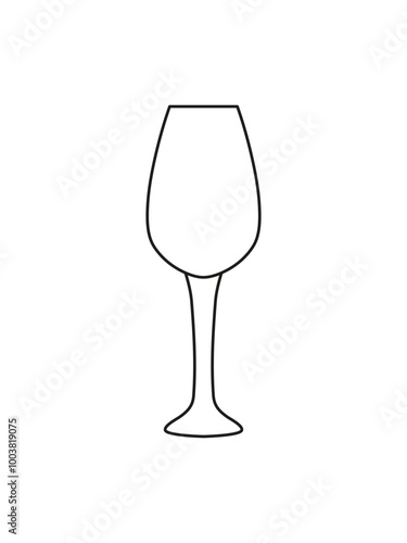 Outline wine glass icon. Linear logo. Crystal cup, glass, goblet, glassware. Alcohol drink, red, white, rose wines. Wine tasting. Sommelier. Party, celebration time. Contour. 