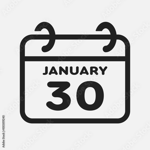 Icon page calendar day - 30 January