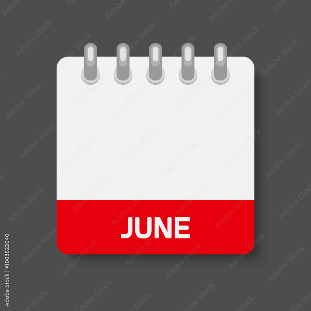 Vector icon calendar month June, empty space Vector icon calendar month June, empty space