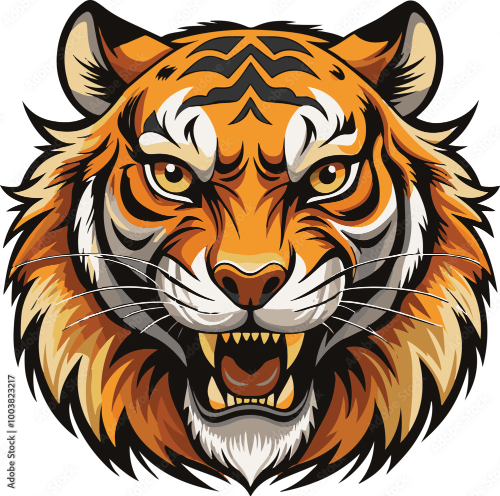Silent Predator Tiger vector art illustration Silent Predator Tiger vector art illustration