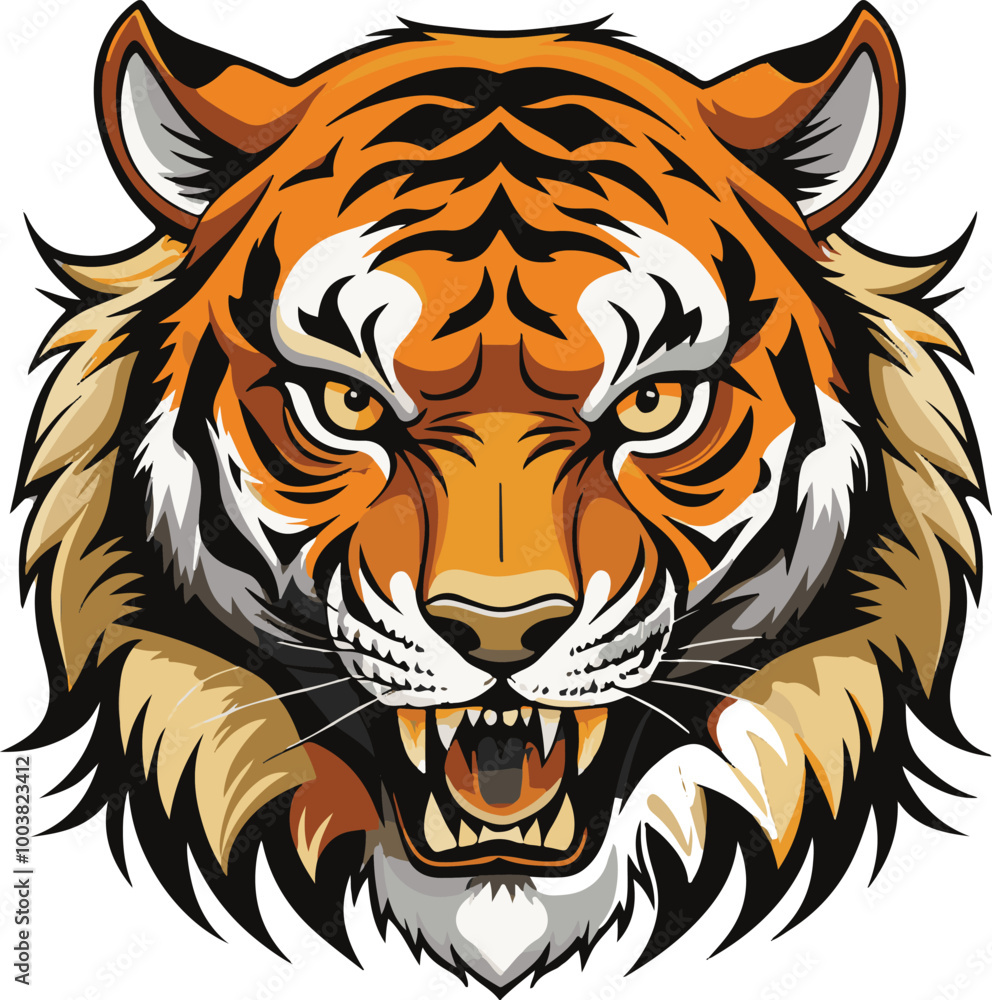 Roaring Majesty Tiger vector art illustration Roaring Majesty Tiger vector art illustration