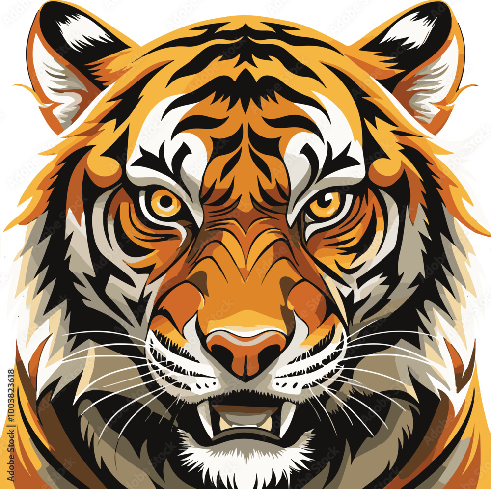 Fototapeta premium Tiger is a King of the Jungle vector art illustration
