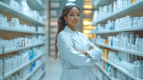 Confident Pharmacist Standing in Pharmacy