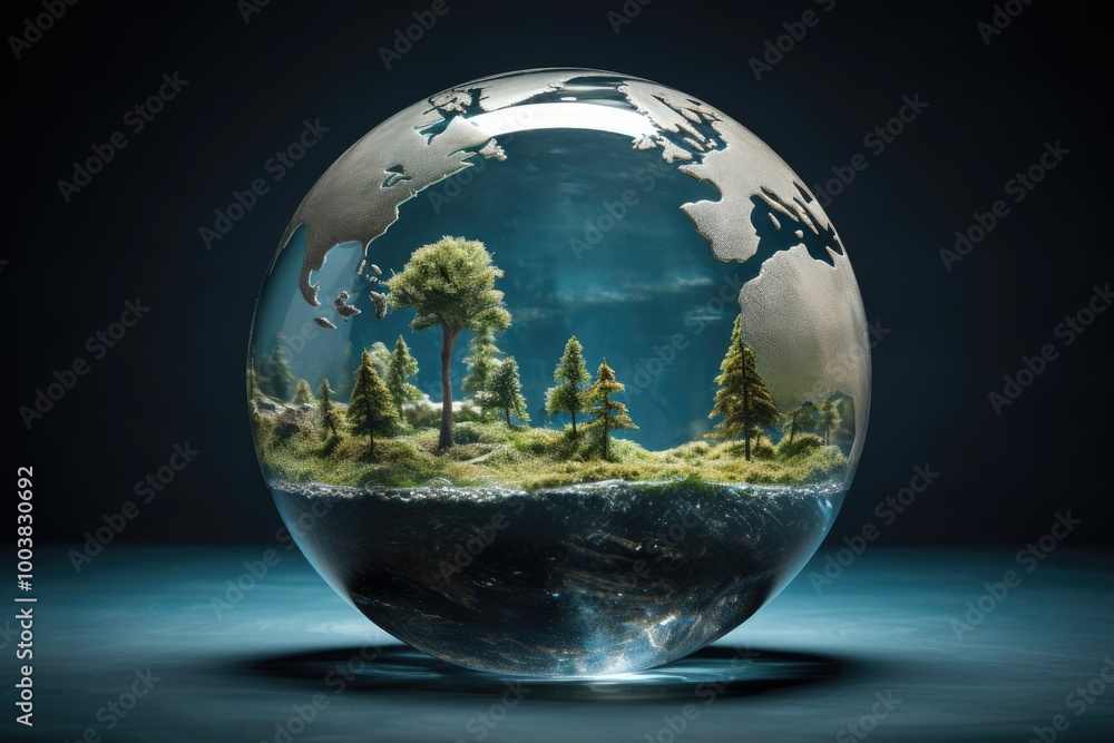 world globe with clean water inside world globe with clean water inside
