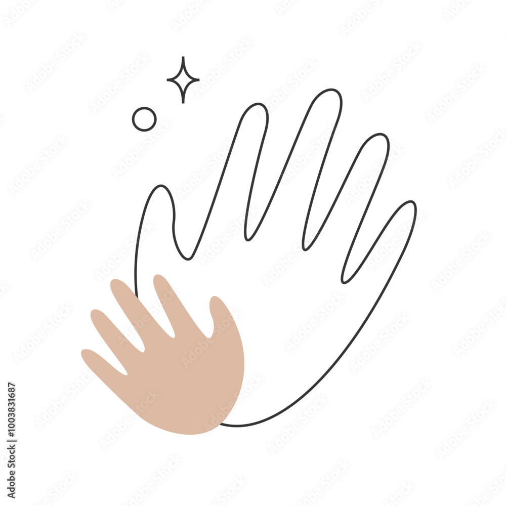 Fototapeta premium abstract parent hand holding child palm