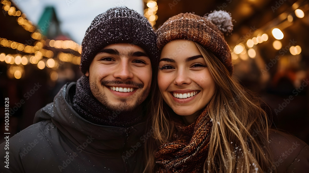 Winter Wonderland: A Couple's Joyful Embrace in the Snow Winter Wonderland: A Couple's Joyful Embrace in the Snow
