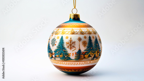 Christmas ball with colorful patterns