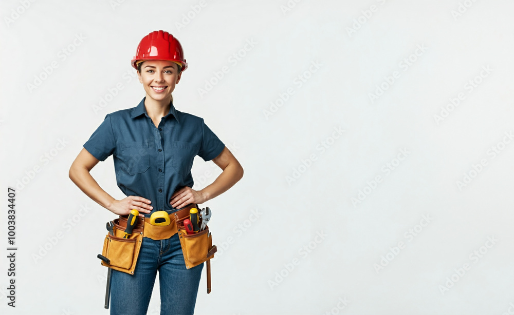 Construction worker, wearing yellow hardhat, isolated Construction worker, wearing yellow hardhat, isolated