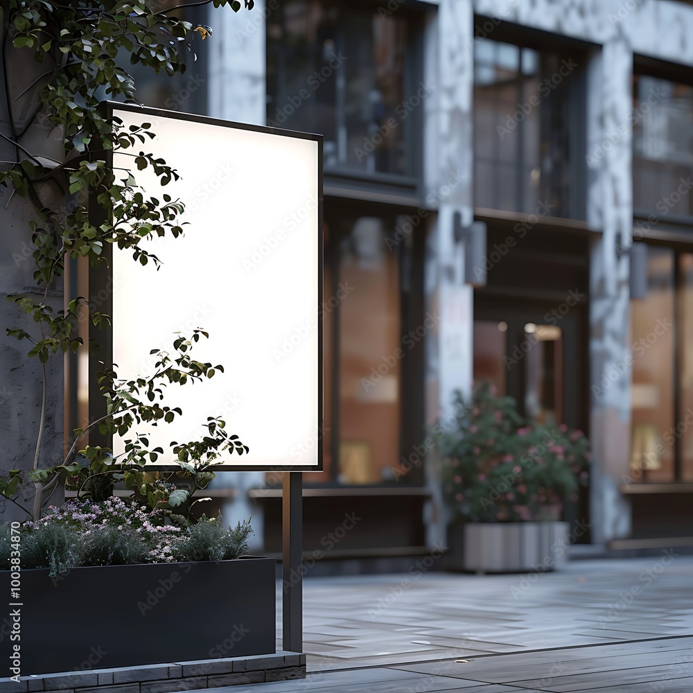 Blank billboard on the street. Mock up. Blank billboard on the street. Mock up.