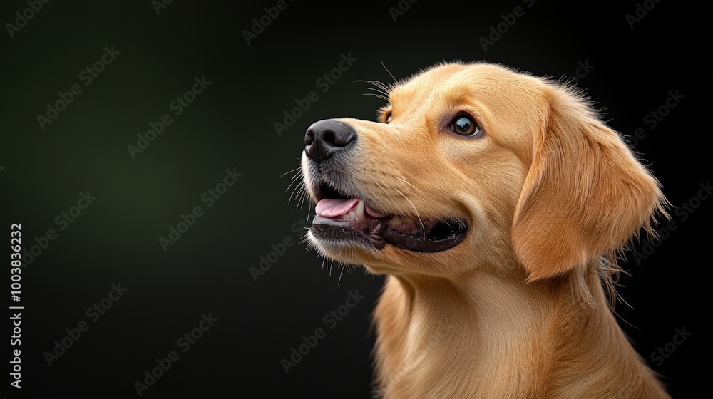 Golden Retriever Portrait: Majestic Gaze Golden Retriever Portrait: Majestic Gaze