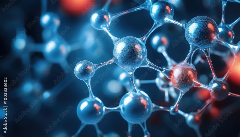 Molecule Atom Model Abstract structure science and medical concept Molecule Atom Model Abstract structure science and medical concept