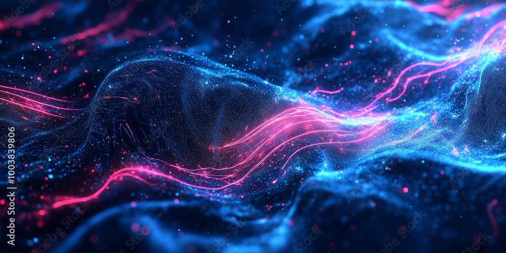 Abstract Digital Texture with Neon Blue and Pink Lines Abstract Digital Texture with Neon Blue and Pink Lines