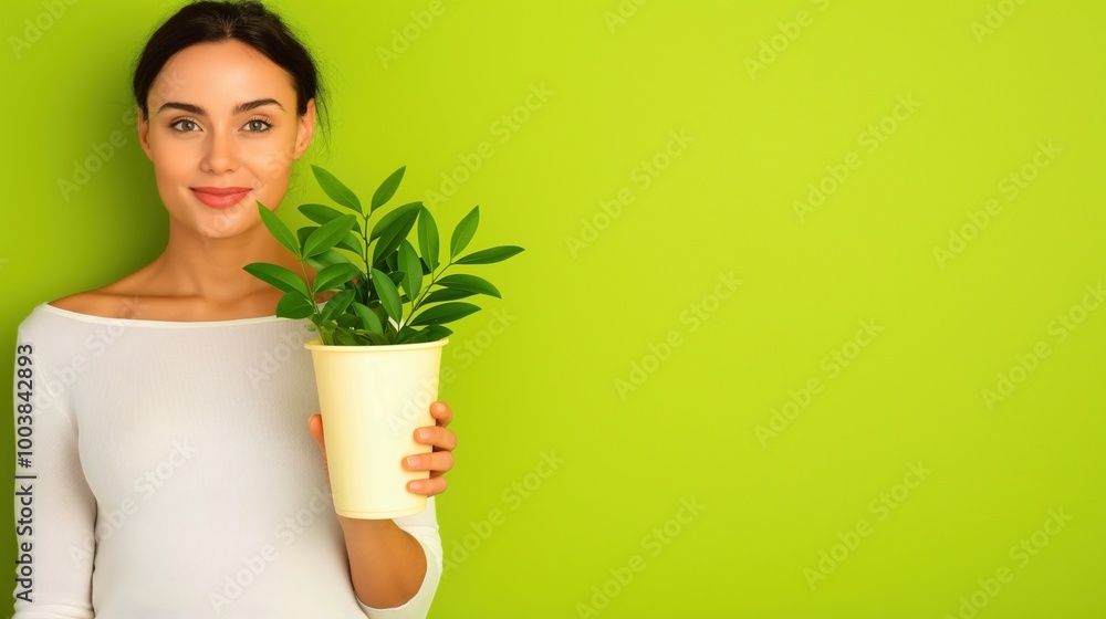 Woman Holding Potted Plant Woman Holding Potted Plant