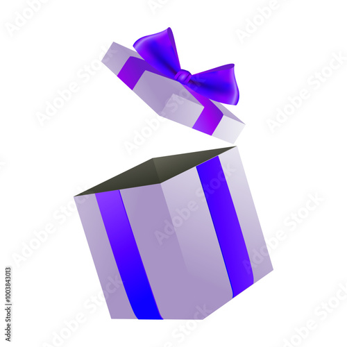 Realistic isolated gift ribbon bow illustration on white background