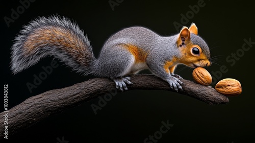 Squirrel's Nutty Snack on Branch 