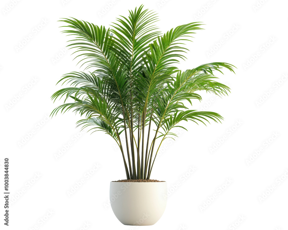 A lush green potted plant with feathery leaves, ideal for home or office decor. A lush green potted plant with feathery leaves, ideal for home or office decor.