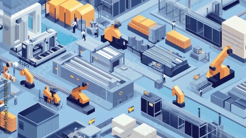 Futuristic Automated Warehouse and Logistics Operations