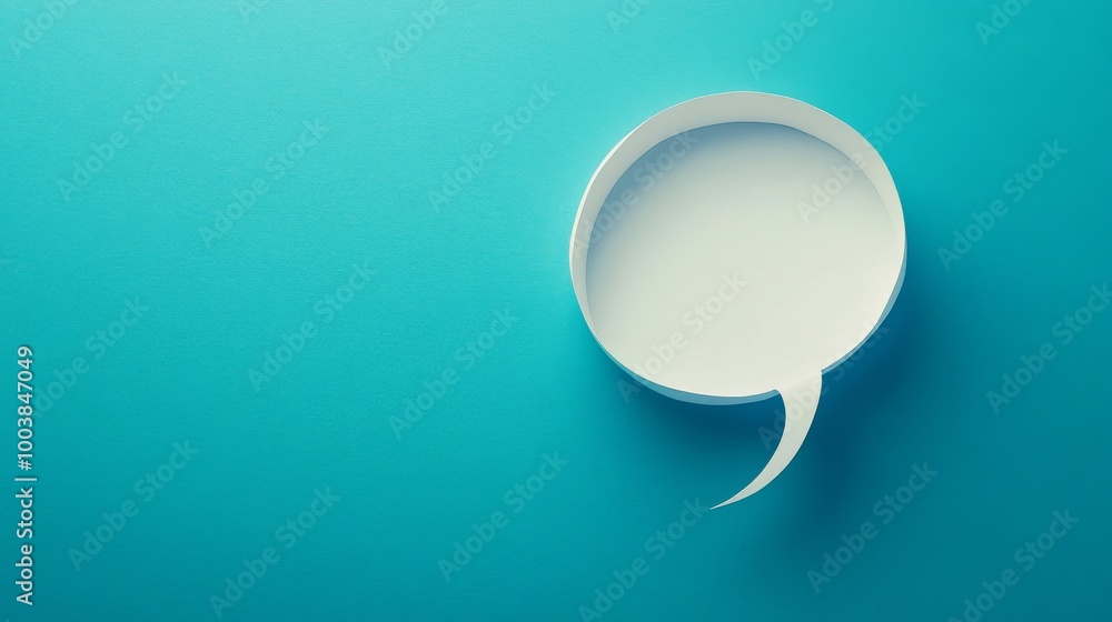 Speech bubble on turquoise background Speech bubble on turquoise background