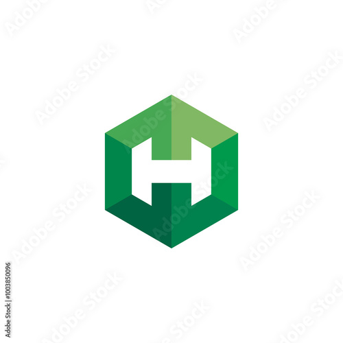 Letter H Hexagon logo design vector template