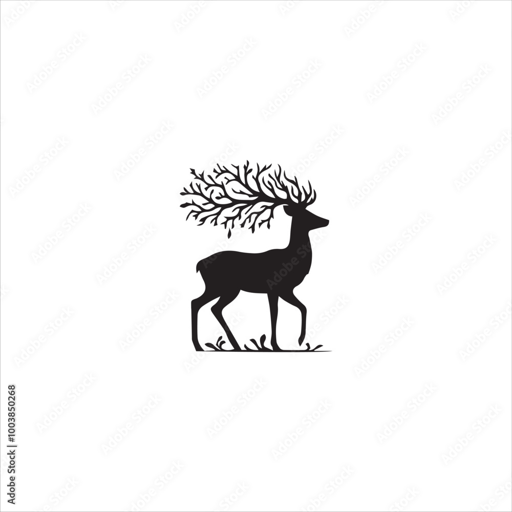 Obraz premium Reindeer Silhouette Icon Set On A Transparent Background