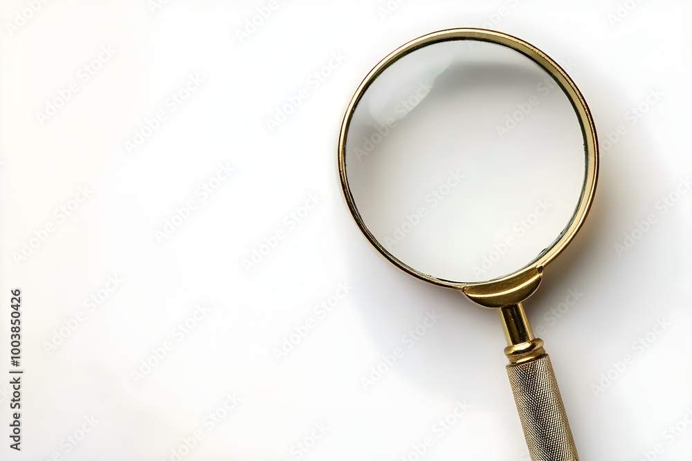 Isolated magnifying glass on a white background with copyspace Isolated magnifying glass on a white background with copyspace
