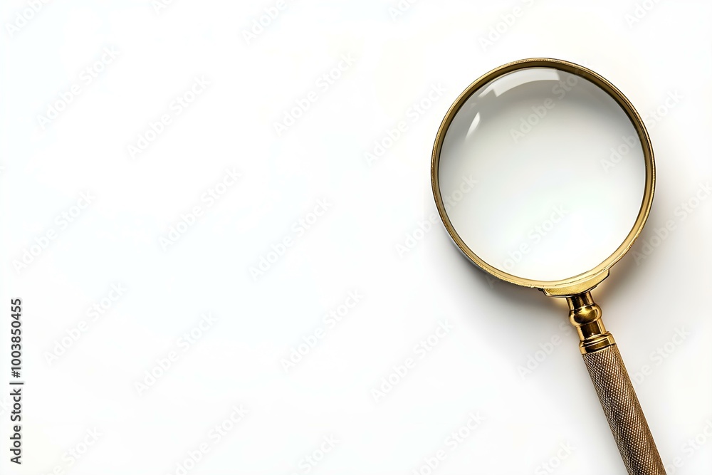 Isolated magnifying glass on a white background with copyspace Isolated magnifying glass on a white background with copyspace