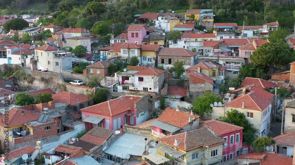 Historic Greek stone houses in the castle neighborhood of Bergama Historic Greek stone houses in the castle neighborhood of Bergama