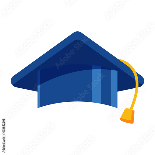 Graduation cap icon illustration on white background