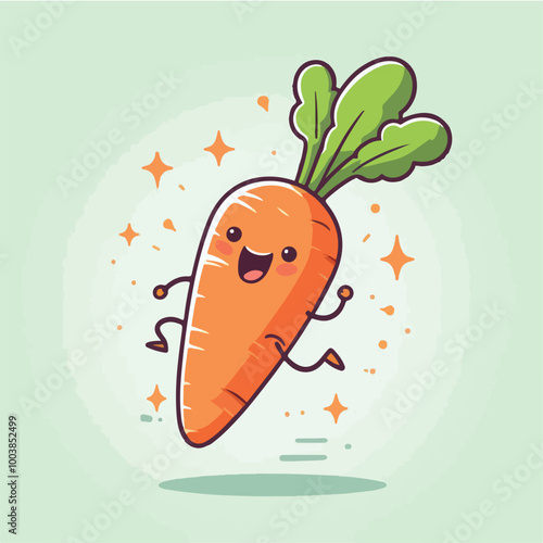 vector style illustration cute carrot mascot