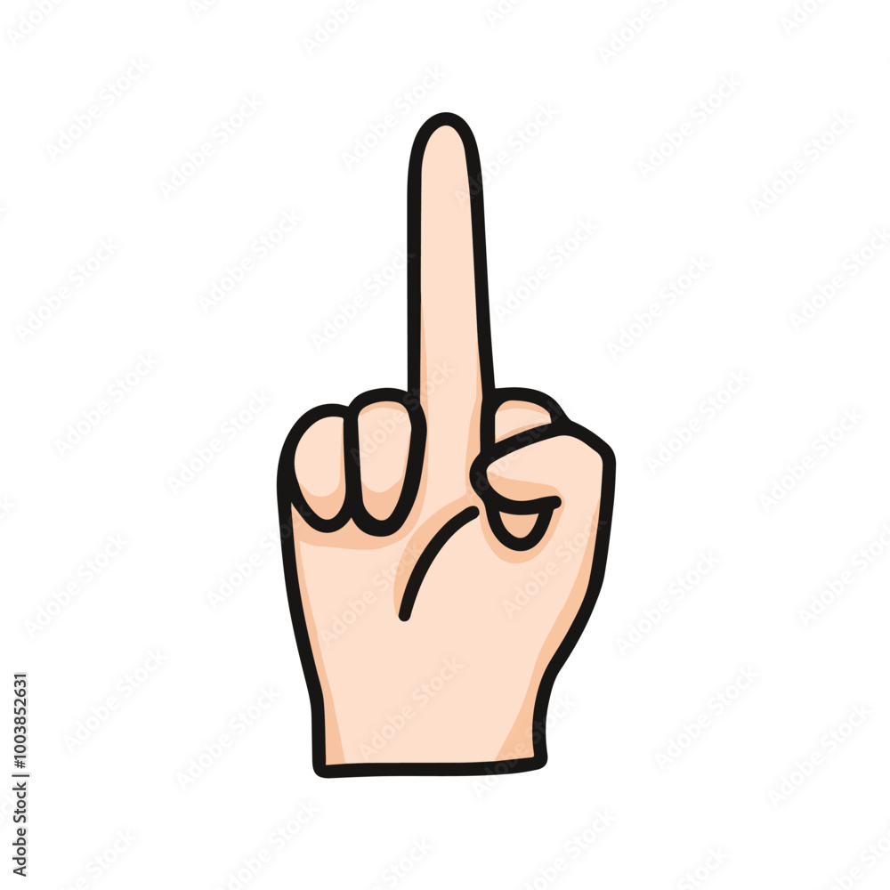 vector illustration of hand showing middle finger, impolite finger, negative finger, isolated on white background vector illustration of hand showing middle finger, impolite finger, negative finger, isolated on white background