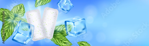 Mint Leaves, Ice Cubes, and Chewing Gum