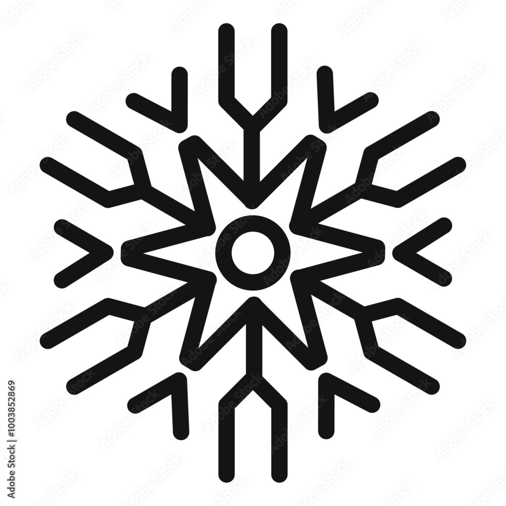 Snowflake silhouette illustration on white Snowflake silhouette illustration on white