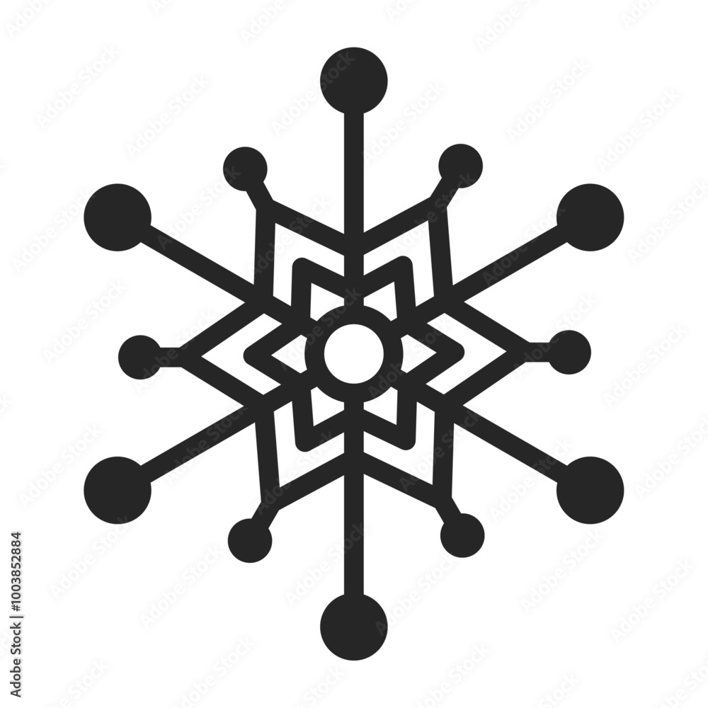 Snowflake silhouette isolated on a white Snowflake silhouette isolated on a white