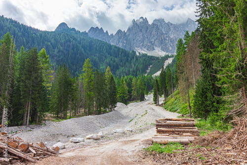 View of the Baranci mountain in the Dolomites. San Candido, South Tyrol, Italy
 photo