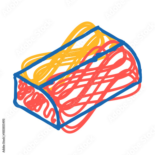 construction material facing brick doodle icon sketch vector. construction material facing brick sign. isolated symbol illustration