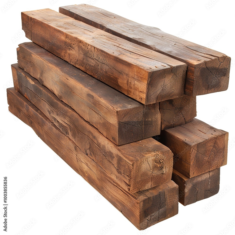Treated Wood Beams isolated on transparent Treated Wood Beams isolated on transparent