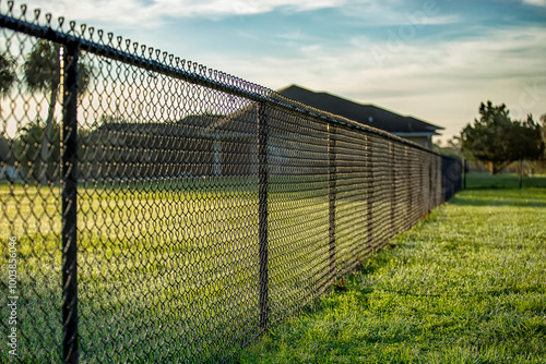 4 feet Black Chain Link Fence around your house.