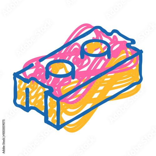 game brick doodle icon sketch vector. game brick sign. isolated symbol illustration