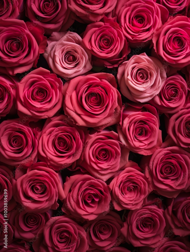 Vertical top view red and pink rose love and wedding decoration Valentines day background Vertical top view red and pink rose love and wedding decoration Valentines day background