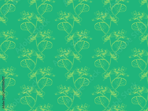 Hand drawn floral pattern vector design. Flower drawing simple ornament.