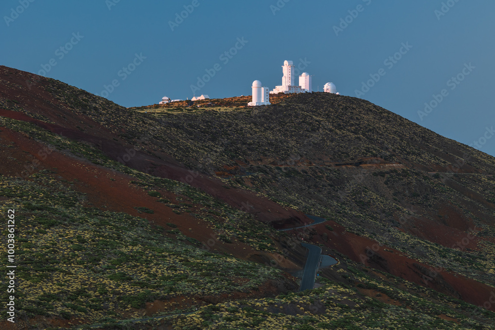 Beautiful sunrise from one of the viewpoints. View of Teide and most of the island of Tenerife.