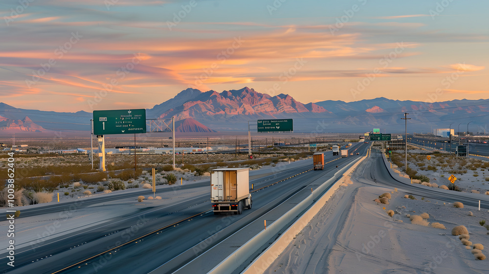 A heavy cargo truck on the road