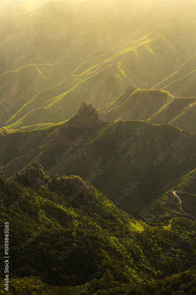 The Anaga Mountains in Tenerife captured on a beautiful sunny day.