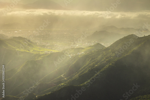 The Anaga Mountains in Tenerife captured on a beautiful sunny day.