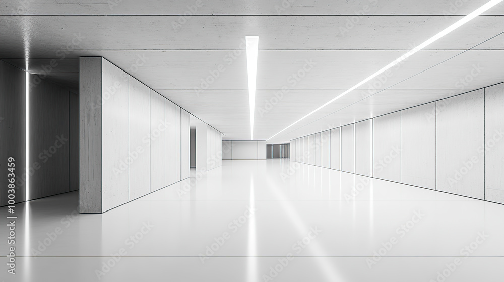 3D rendering of an empty white room with a minimalistic interior design 3D rendering of an empty white room with a minimalistic interior design