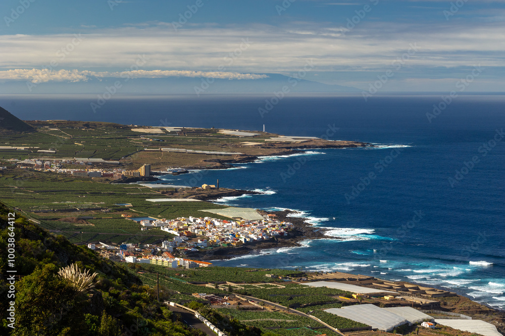 The coast of Tenerife near Garachico captured on a sunny day