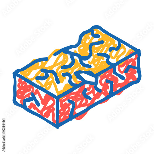 defective brick doodle icon sketch vector. defective brick sign. isolated symbol illustration