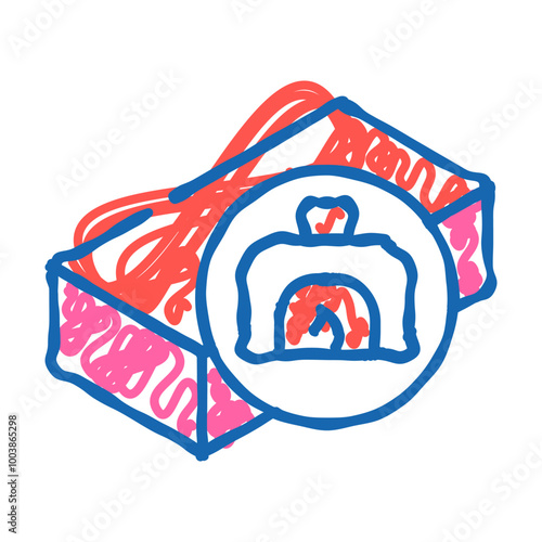 brick for ovens doodle icon sketch vector. brick for ovens sign. isolated symbol illustration